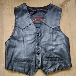 Leather toddler size large motorcycle vest